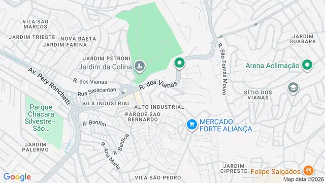 Mapa do bairro Alto Industrial, São Bernardo do Campo - SP
