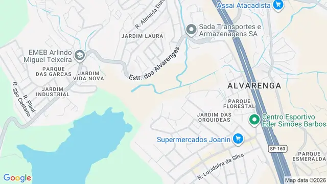 Mapa do bairro Alvarenga, São Bernardo do Campo - SP