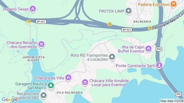 Mapa do bairro Balneária, São Bernardo do Campo - SP