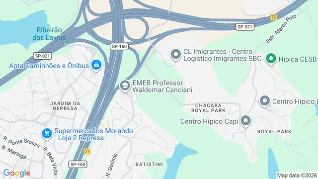 Mapa do bairro Batistini, São Bernardo do Campo - SP
