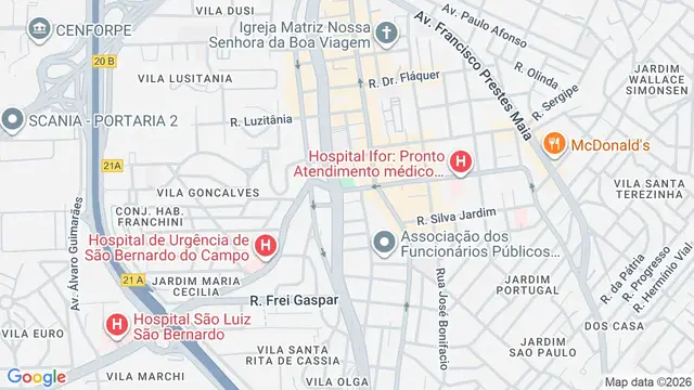 Mapa do bairro Centro, São Bernardo do Campo - SP