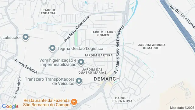 Mapa do bairro Demarchi, São Bernardo do Campo - SP
