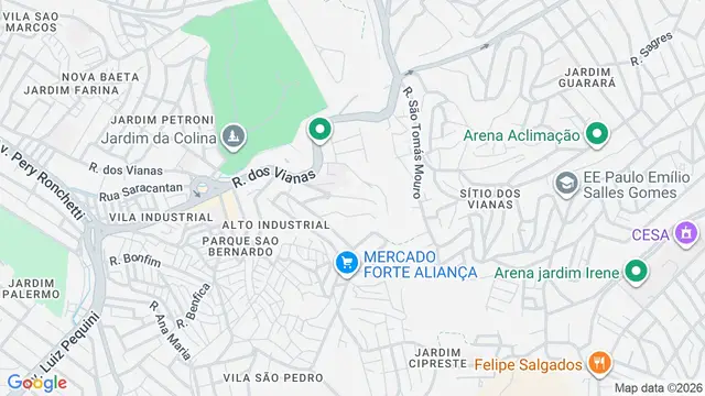 Mapa do bairro Jardim Industrial, São Bernardo do Campo - SP