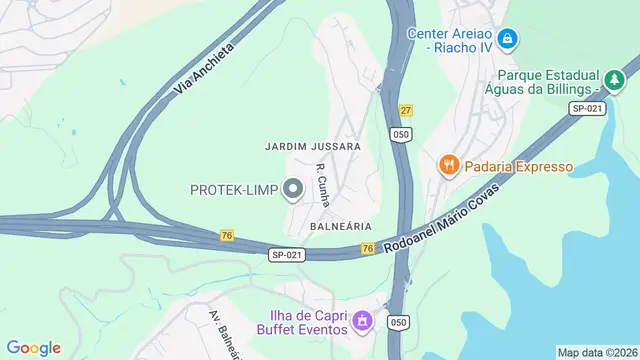 Mapa do bairro Jardim Jussara, São Bernardo do Campo - SP