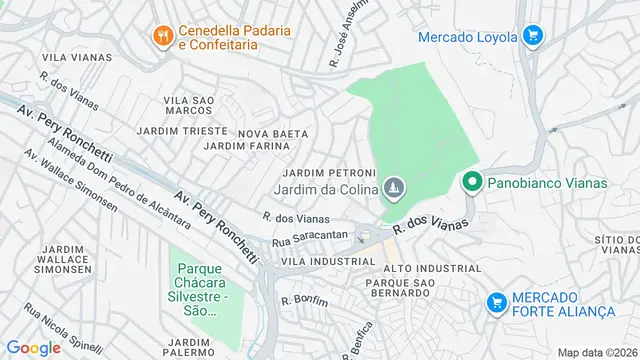 Mapa do bairro Jardim Petroni, São Bernardo do Campo - SP