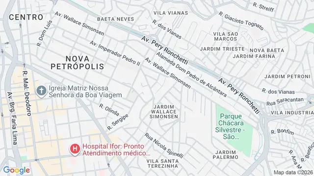 Mapa do bairro Nova Petrópolis, São Bernardo do Campo - SP