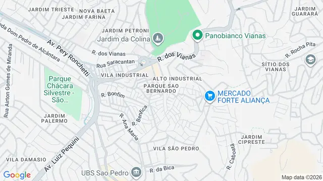 Mapa do bairro Parque São Bernardo, São Bernardo do Campo - SP