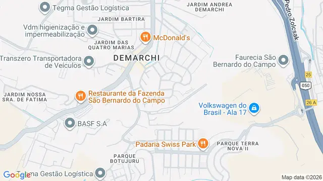 Mapa do bairro Parque Terra Nova, São Bernardo do Campo - SP