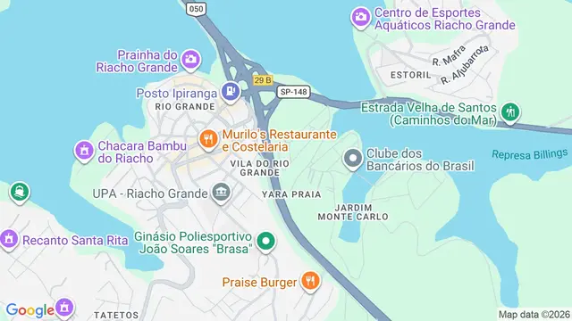 Mapa do bairro Rio Grande, São Bernardo do Campo - SP