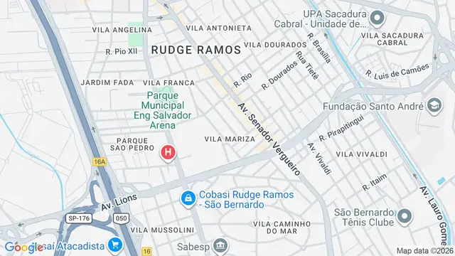Mapa do bairro Rudge Ramos, São Bernardo do Campo - SP