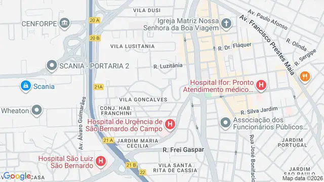 Mapa do bairro Vila Gonçalves, São Bernardo do Campo - SP