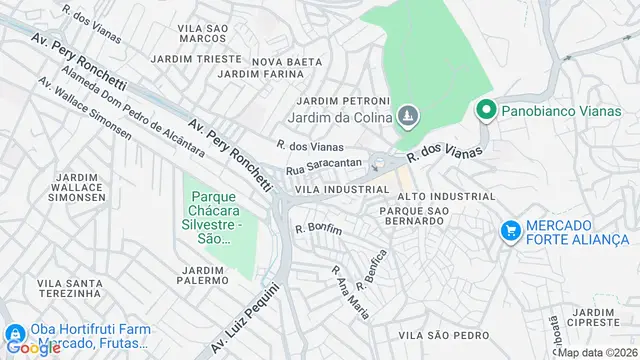 Mapa do bairro Vila Industrial, São Bernardo do Campo - SP