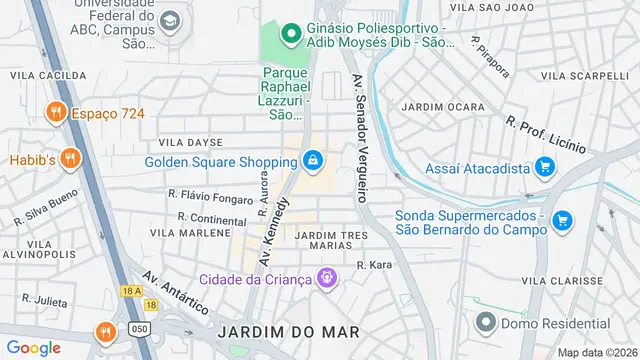 Mapa do bairro Vila Marlene, São Bernardo do Campo - SP