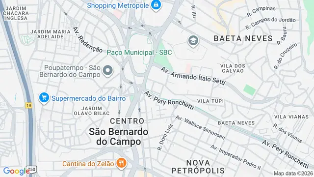 Mapa do bairro Vila Scopel, São Bernardo do Campo - SP